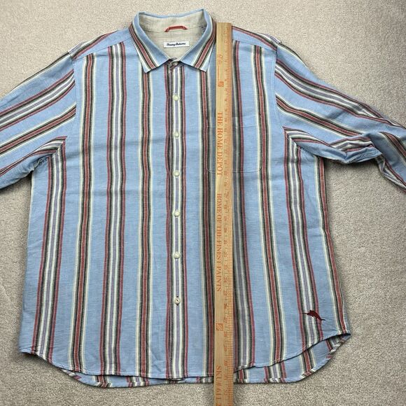 Tommy Bahama Cabana Stripe Linen Shirt Button Long Sleeve Shirt Men's Size XL - Picture 14 of 15